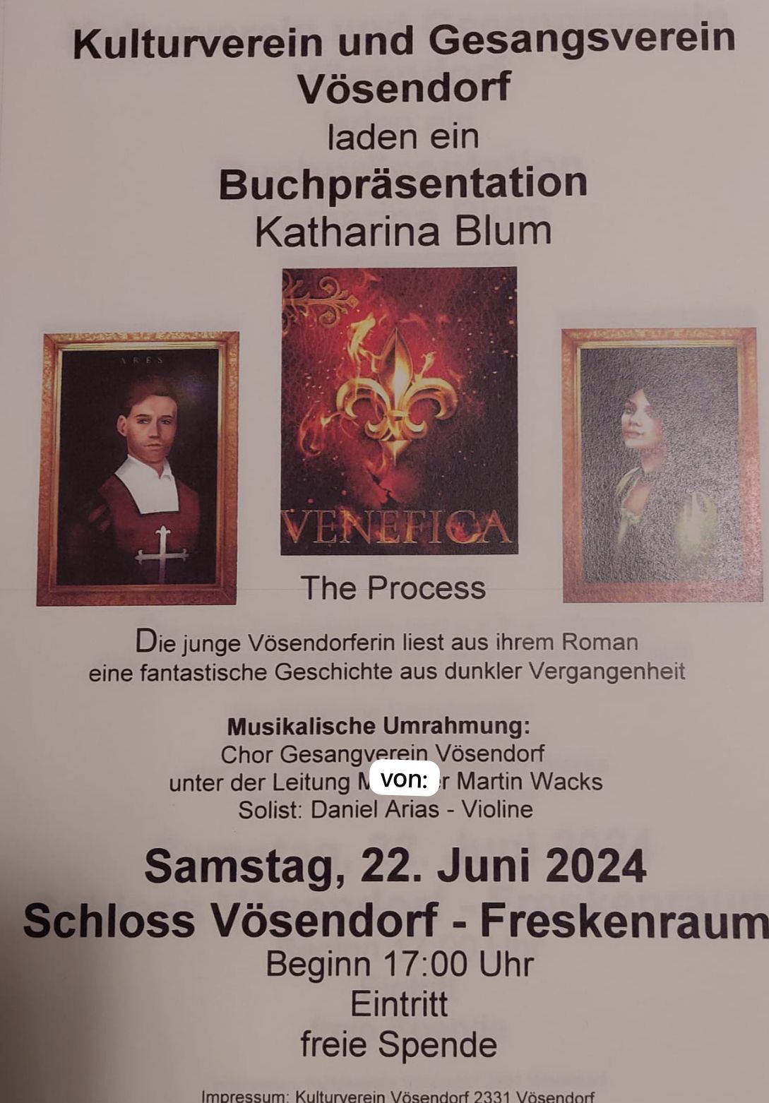 Lesung und Konzert in Vösendorf